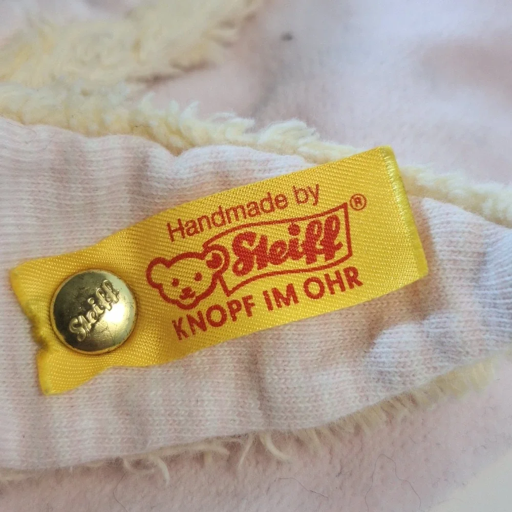 STEIFF BABY BLANKET‎ BUNNY RABBIT PINK Plush Stuffed Animal Lovey